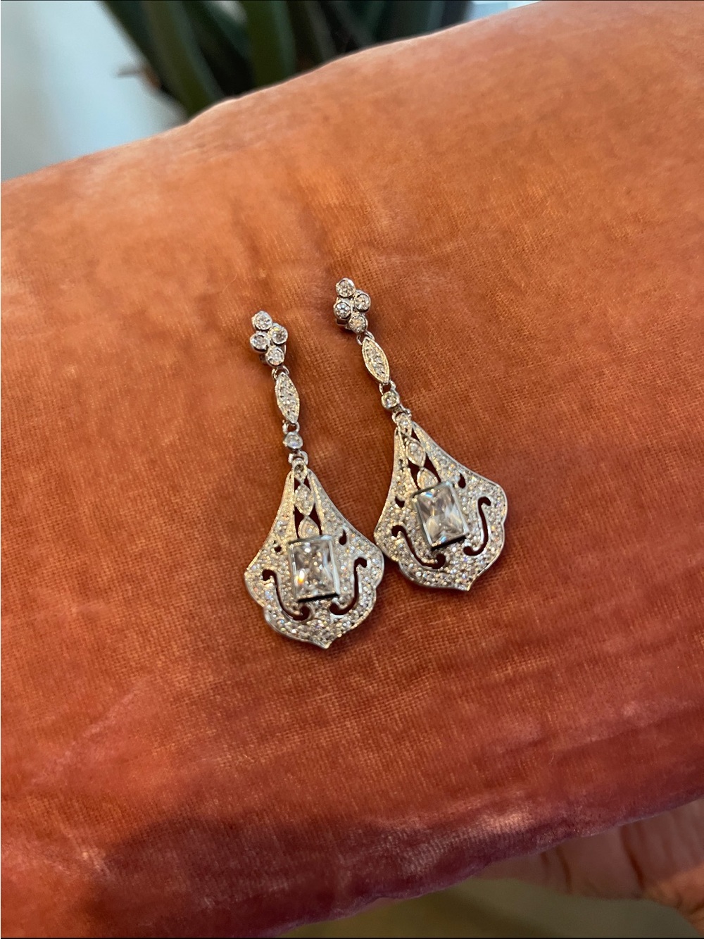Art Deco Silver Earrings- NWT